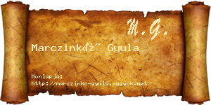 Marczinkó Gyula névjegykártya